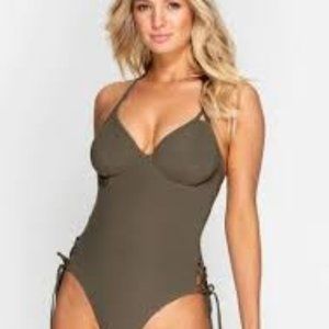 Miss Mandalay Green Bathing Suit - 32DD